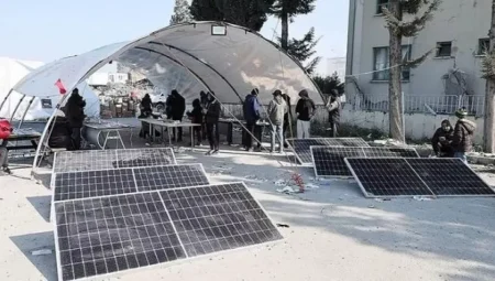 Deprem Bölgelerine Güneş Paneli Kuruluyor