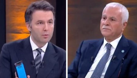Koray Aydın “99 zelzelesinde yağma olmadı” dedi, sunucu gazete küpürlerini göstermek isteyince sıkıntı anlar yaşadı